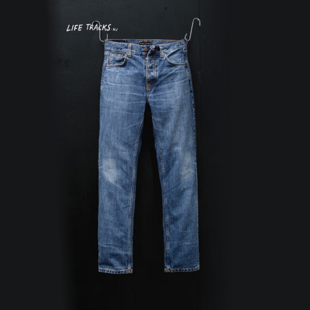Nudie Jeans-Rad rufus/raw tracks(Regular Fit) ขากระบอก