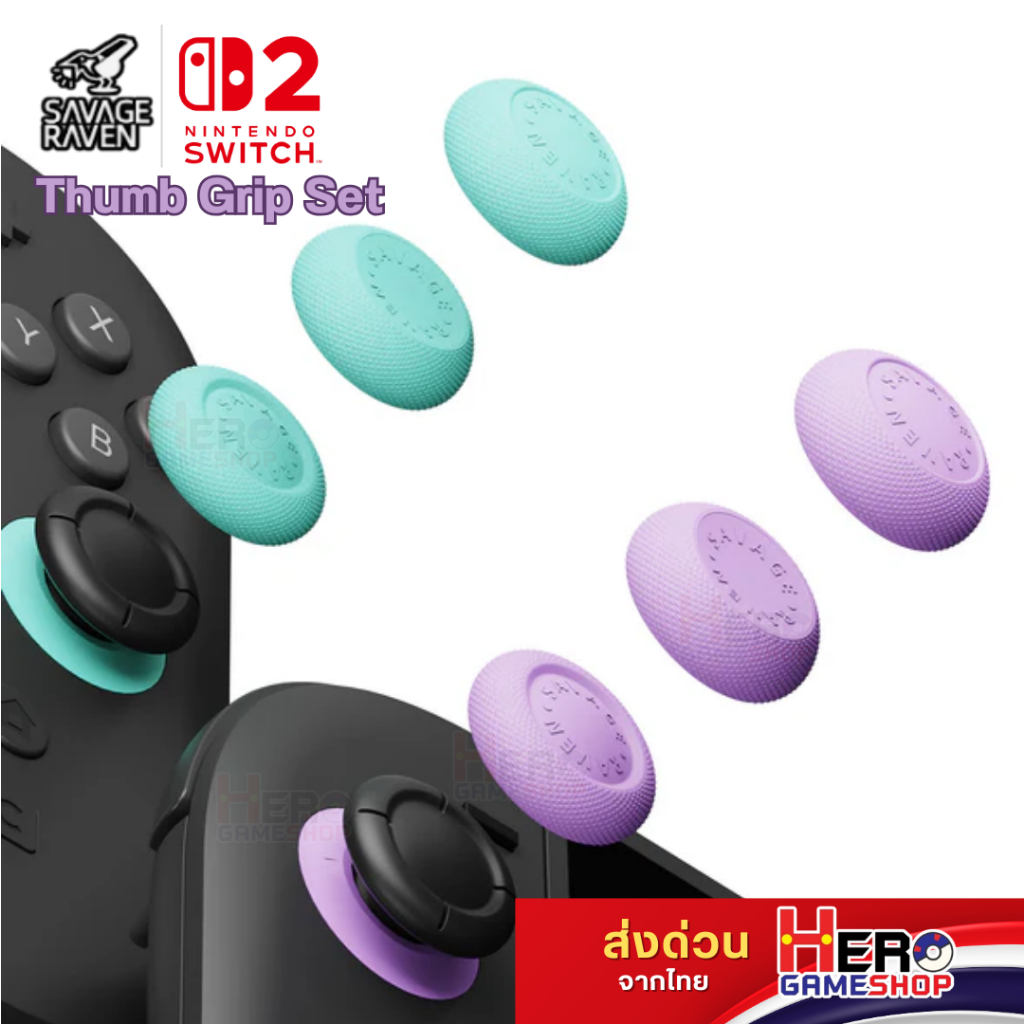 Savage Raven by Skull & Co. Thumb Grip Set for Nintendo SWITCH 2 🎮เซ็ทอนาลอค 3 แบบ 6 ชิ้น🎮พร้อมส่งจากไทย