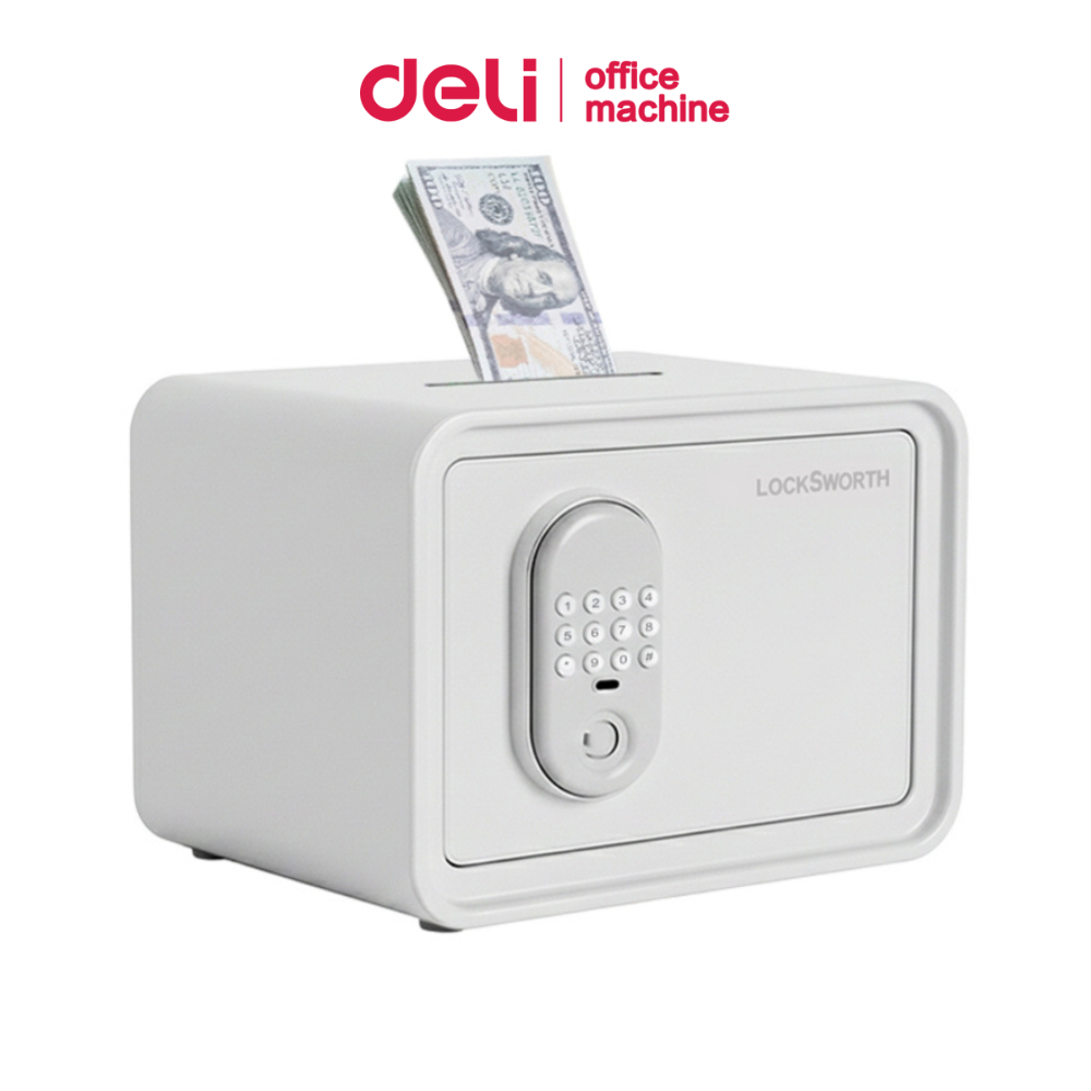 Deli ตู้นิรภัย ตู้เก็บของ ระบบล็อคและรหัส มีช่องหยอดธนบัตร ใช้ง่าย ดีไซน์ทันสมัย Safe box