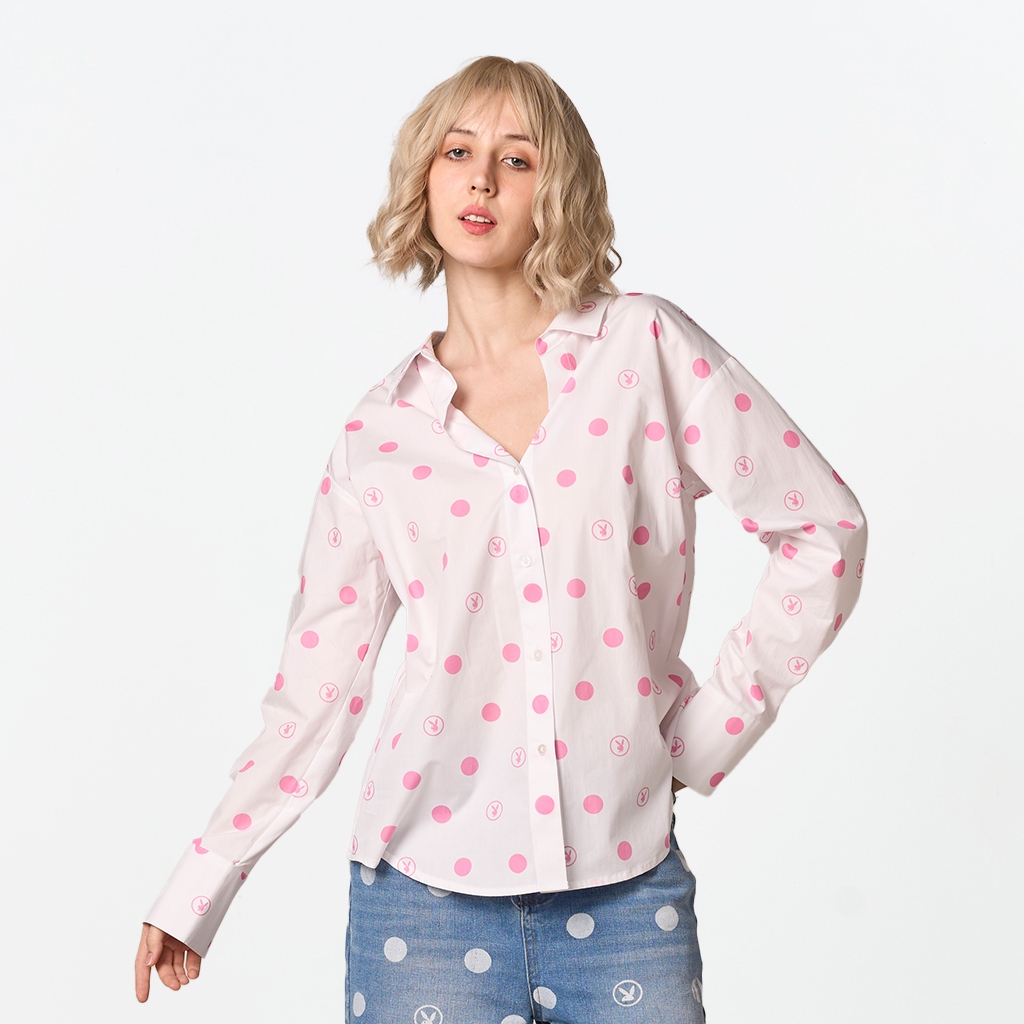 POLKA LOVE เสื้อเชิ๊ตรุ่น P1WT261SF030WH