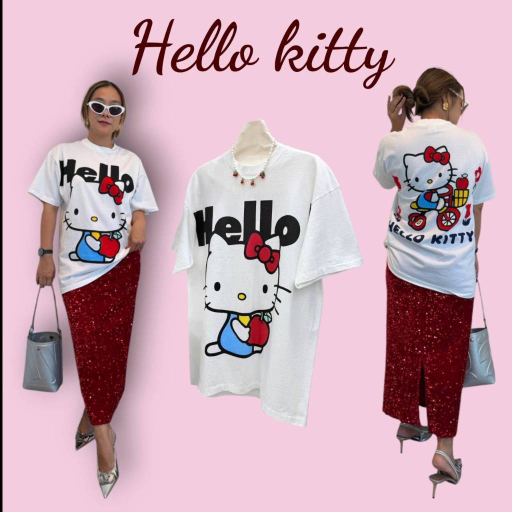 เสื้อยืด  Hello! vintage tee