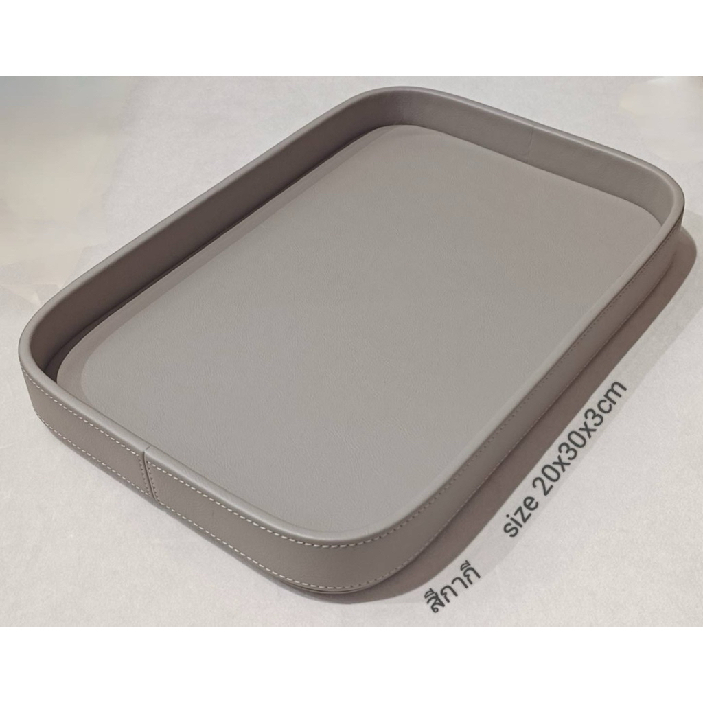 ถาดหนังมุมมน ขนาด 20x30x3cm By Dee Leather Shop