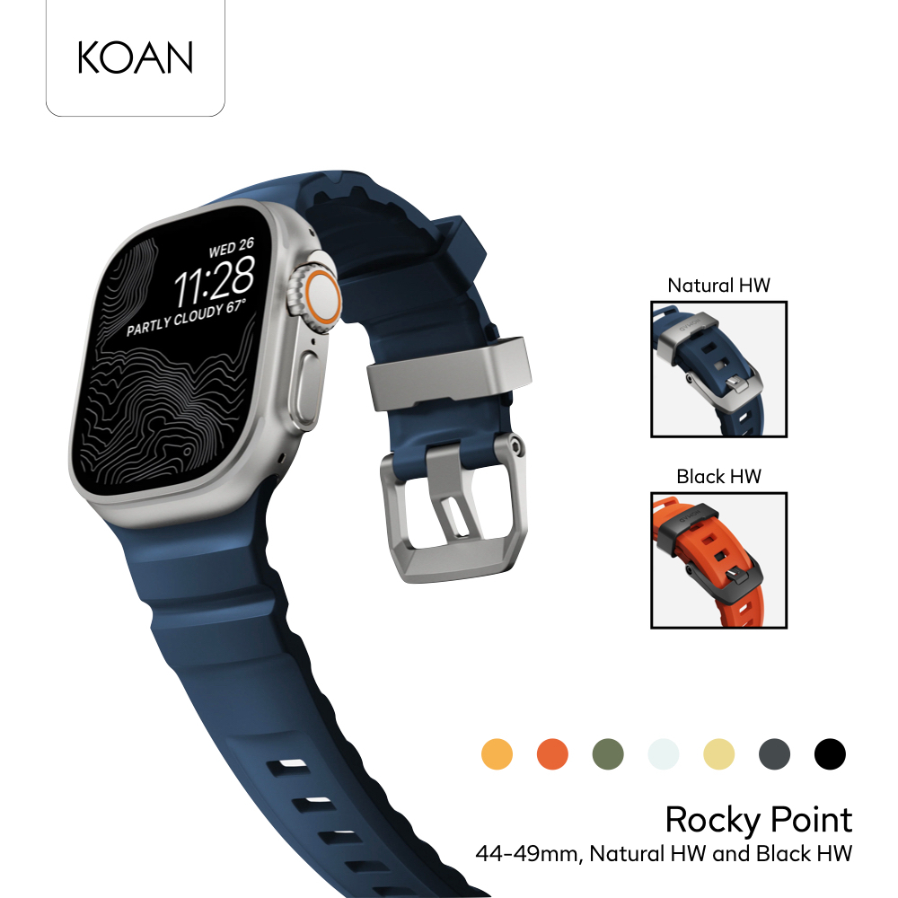 NOMAD สายนาฬิกา Rocky Point Band 44-49mm Natural Black Hardware ใช้สำหรับ Apple Watch