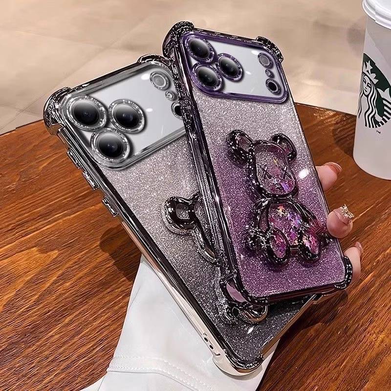 ส่งไว เคส หมีตู้น้ำ สำหรับ iPhone 17 17Air 17Pro 17Promax กากเพชร ฟรุ้งฟริ้ง กันกล้อง กันมุม หรูหรา