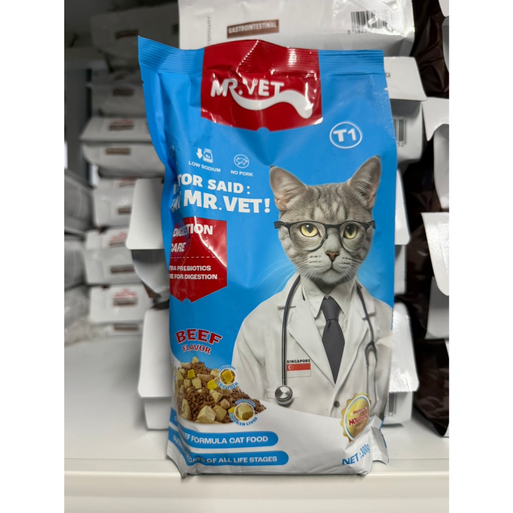 ส่งด่วนมาก+ผ่อนได้⚡️MR.VET อาหารแมว T1 T2 ปริมาณขนาดทอดลอง 300 กรัม เหมาะสำหรับแมวทุกช่วงวัย