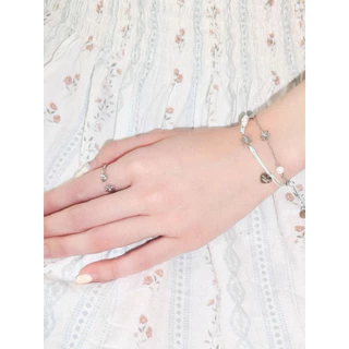 nice try studio -Lilies Love Ring แหวนดีเทลลายหัวใจและดอกไม้ กันน้ำ กันเหงื่อ ไม่ลอก ไม่ดำ