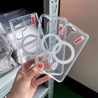 Magnetic เคส For Samsung A17 A06 A16 A56 A54 A35 A55 A15 A26 A36 S22 S25Ultra S24 Ultra แม่เหล็ก เคสใสกันกระแทก