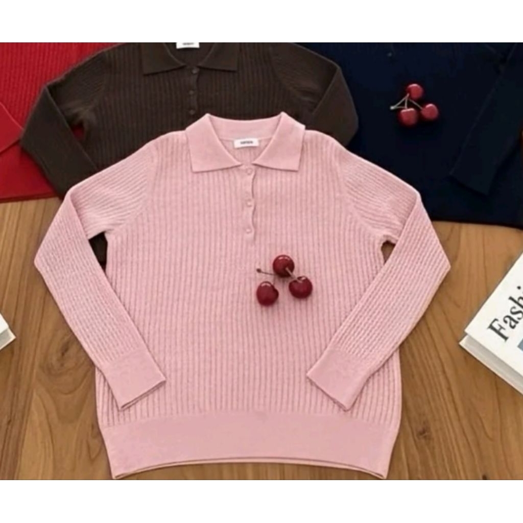 เสื้อไหมพรม anona story สีชมพูไซส์ M