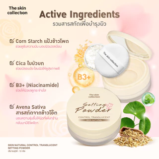ใหม่! แป้งซับมัน เซ็ตผิว เบลอรูขุมขน The skin collection SKIN NATURAL CONTROL TRANSLUCENT SETTING POWDER 12g. กันน้ำ