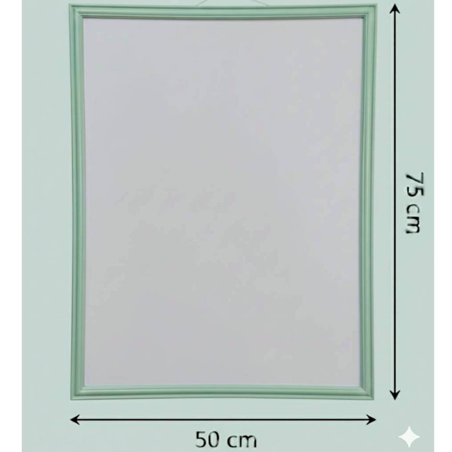 กรอบรูปสีเขียวมิ้น75x50cm. กรอบรูป75x50cm.สีเขียวมิ้น กรอบรูปแขวนผนัง แต่งบ้านสไตล์มินิมอล