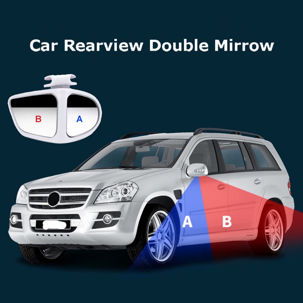 2Pcs 2 Side Car Blind Spot Mirror 360° Rotatable Blind Spot Mirror Rearview Parking Mirror