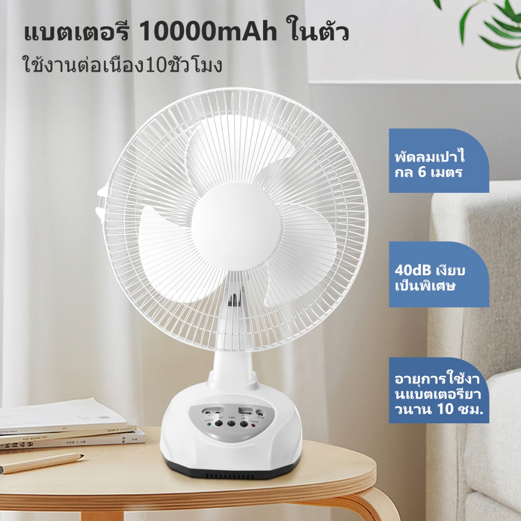 JCD พัดลมโซล่าเซลล์ 12 นิ้ว 14 นิ้ว 16 นิ้ว พัดลมตั้งพื้น พร้อมแผงโซล่าเซลส์  พัดลมพกพาโซล่า - รูปที่ 4