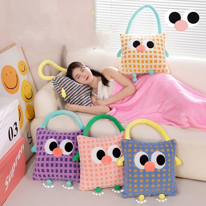 (DD shöp) หมอนผ้าห่ม 2in1 สุดคุ้ม สี่เหลี่ยม มีผ้าห่มด้านใน ขนาด 90x160 cm