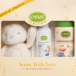 Enfant Scent With Love Gift อองฟองต์ เซ็นท์ วิธ เลิฟ กิ๊ฟเซ็ท แบบน้องหมีสีครีม มี 3 ชิ้นต่อกล่อง