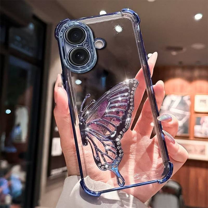 เคส ขาตั้ง สำหรับ Samsung A07 A06 4G 5G A12 A02S A03S เคส ผีเสื้อ ขาตั้ง หรูหรา ฟรุ้งฟริ้ง ส่งไว