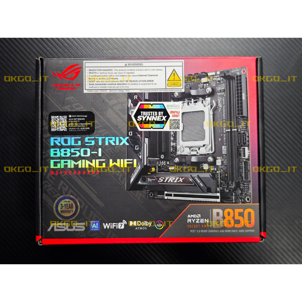 (มือสอง) ASUS ROG Strix B850-I Gaming Wi-Fi7 ประกันศูนย์ไทย