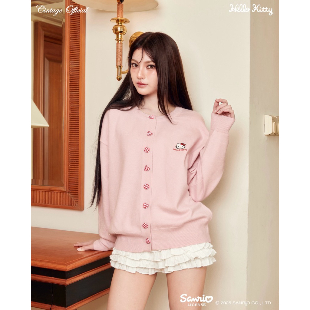 (New in pack) Cintage♡ CT2154 Cintage x Hello kitty - cardigan 🧶 สี KT cardigan Pink