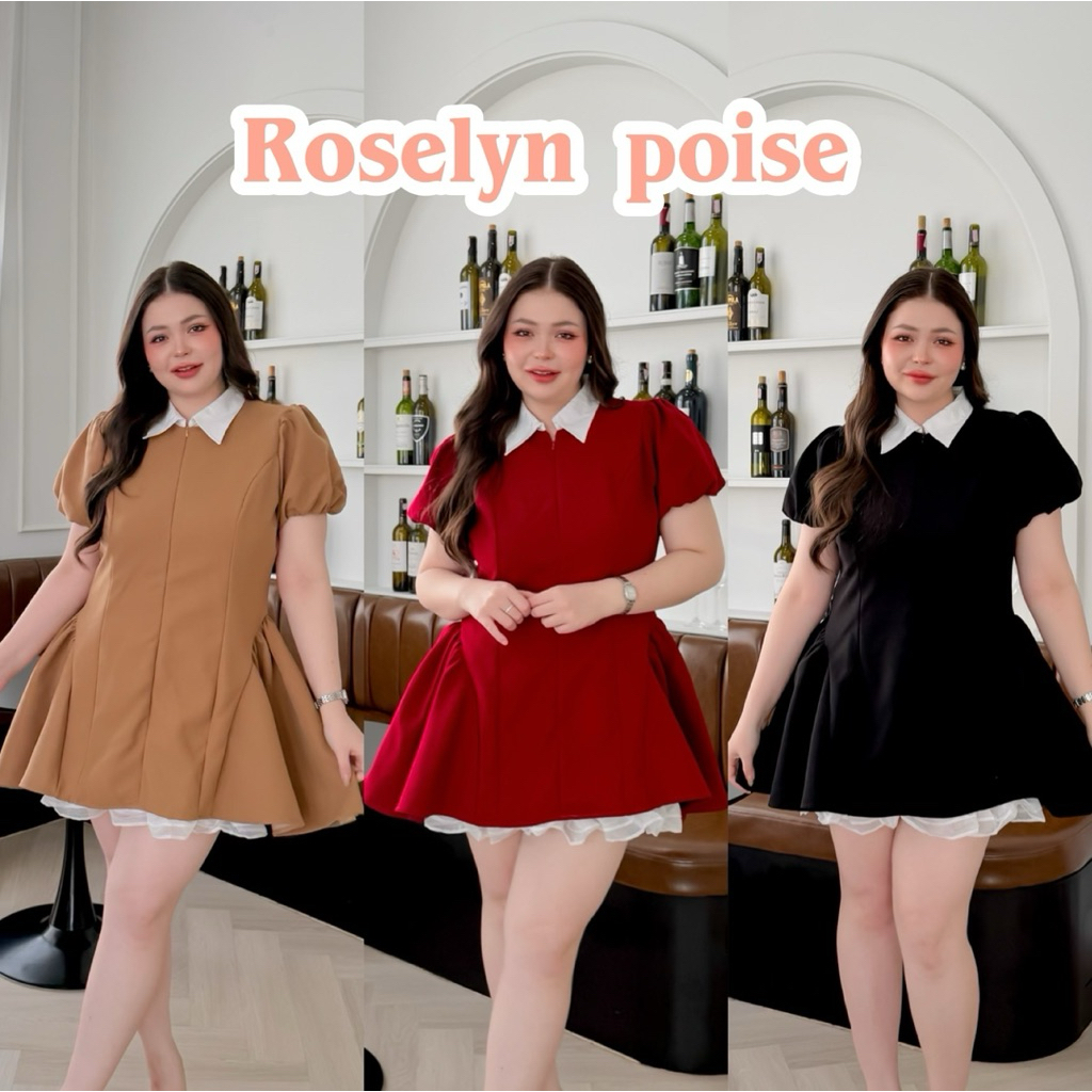 Lady M | Roselyn poise Minidress plussize เดรสสั้นสาวอวบ สไตล์ลูกคุณหนู กึ่งทางการ ใส่ทำงาน เที่ยวคาเฟ่ Everydaylook