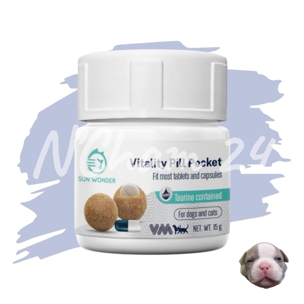 SUN WONDER VITALITY PILL POCKET 1 กระปุก ปริมาณ 15 กรัม ช่วยป้อนยา บำรุงตับ ซ่อนยา สุนัข แมว