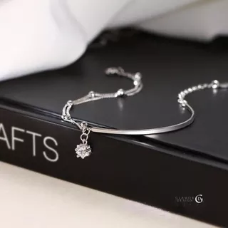 GLAMOR✨กำไลเงินแท้ Star Half Bracelet จี้ดาว เงินแท้925 กำไลผู้หญิงสไตล์มินิมอล ปรับขนาดได้
