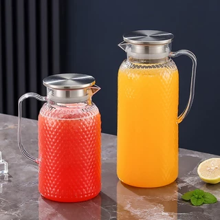 เหยือกน้ำ แบบใส ความจุ 1000ML/1500ML เหยือกพลาสติกพีซี ตกไม่แตก ทนความร้อน/เย็น พร้อมฝาปิดสแตนเลส