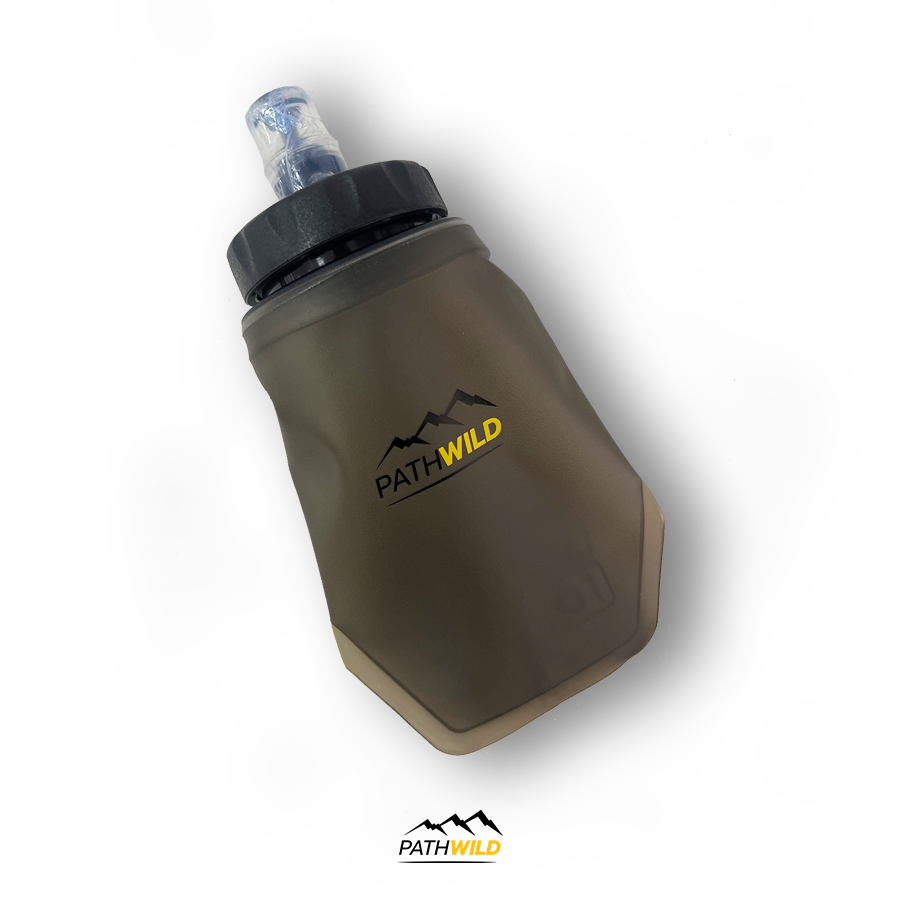 PATHWILD Soft Flask 250ml Wide Mouth ขวดน้ำนิ่ม สีดำ ใส่เป้น้ำ ใส่กระเป๋า พับเก็บเล็กได้ น้ำหนักเบา ปากกว้าง เติมน้ำง่าย