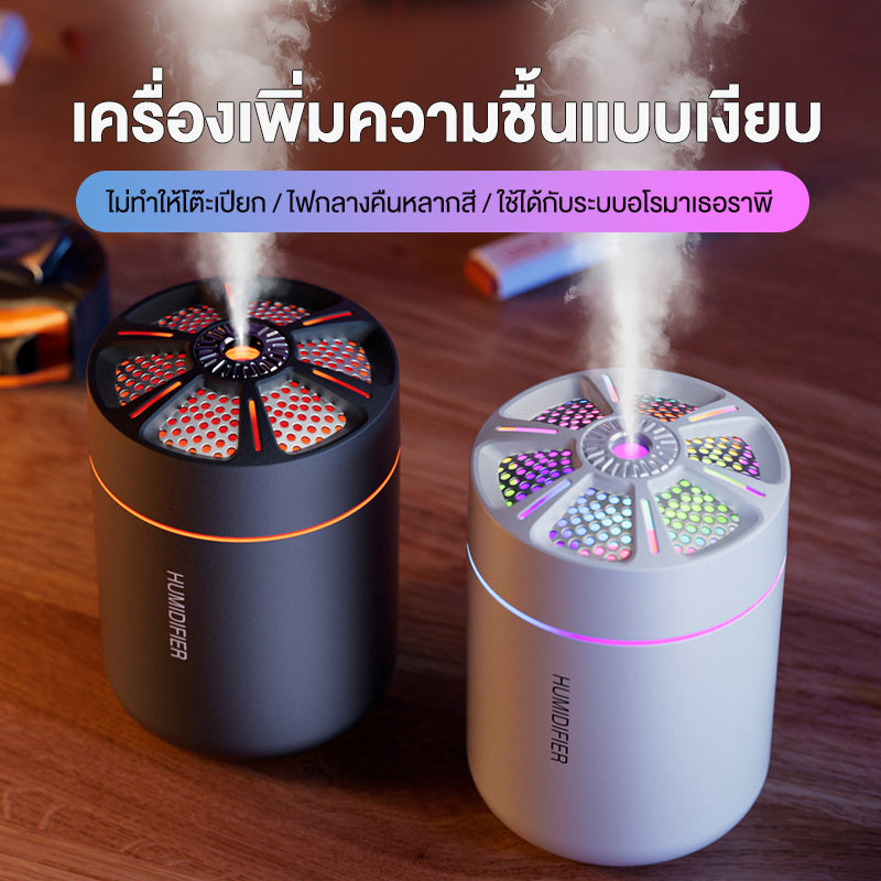 เครื่องพ่นน้ำหอมและเพิ่มความชื้น อัลตราโซนิค LED ปรับได้ สำหรับห้องนอน ห้องทำงาน
