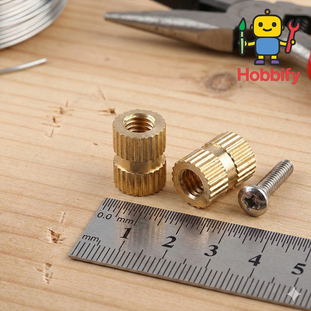 🟡 ✨ น็อตเกลียวทองเหลืองฝังชิ้นงาน มีหลายขนาด แพ็ค 10 ชิ้น | Brass Threaded Insert Nuts  ✨🛠️