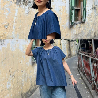 Balloon blouse เสื้อบอลลูนเบลาซ์ แขนสั้น