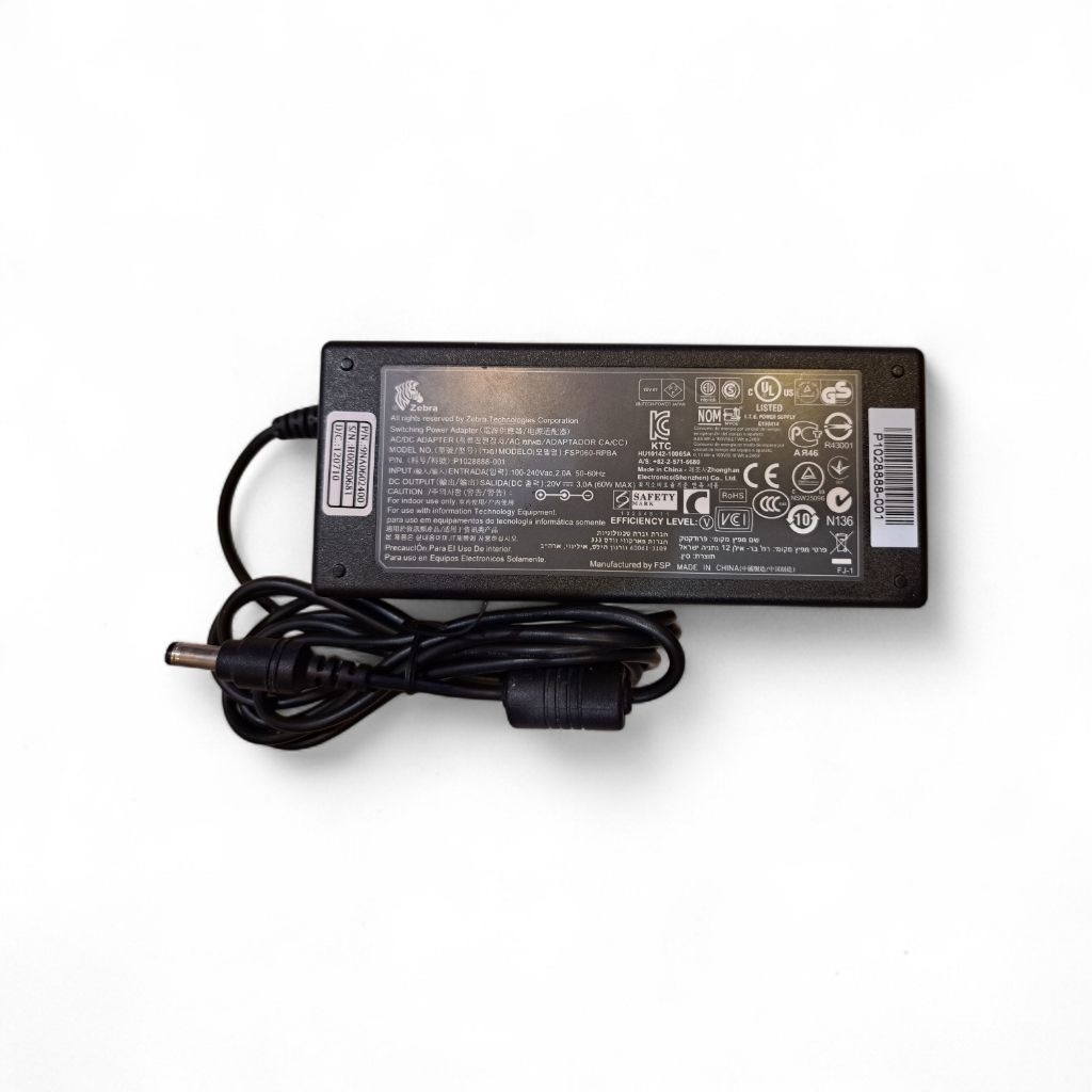 Adapter Zebra 20V 3A สำหรับเครื่องพิมพ์บาร์โค้ด Zebra รุ่นต่างระบุไว้ในรายละเอียดสินค้า