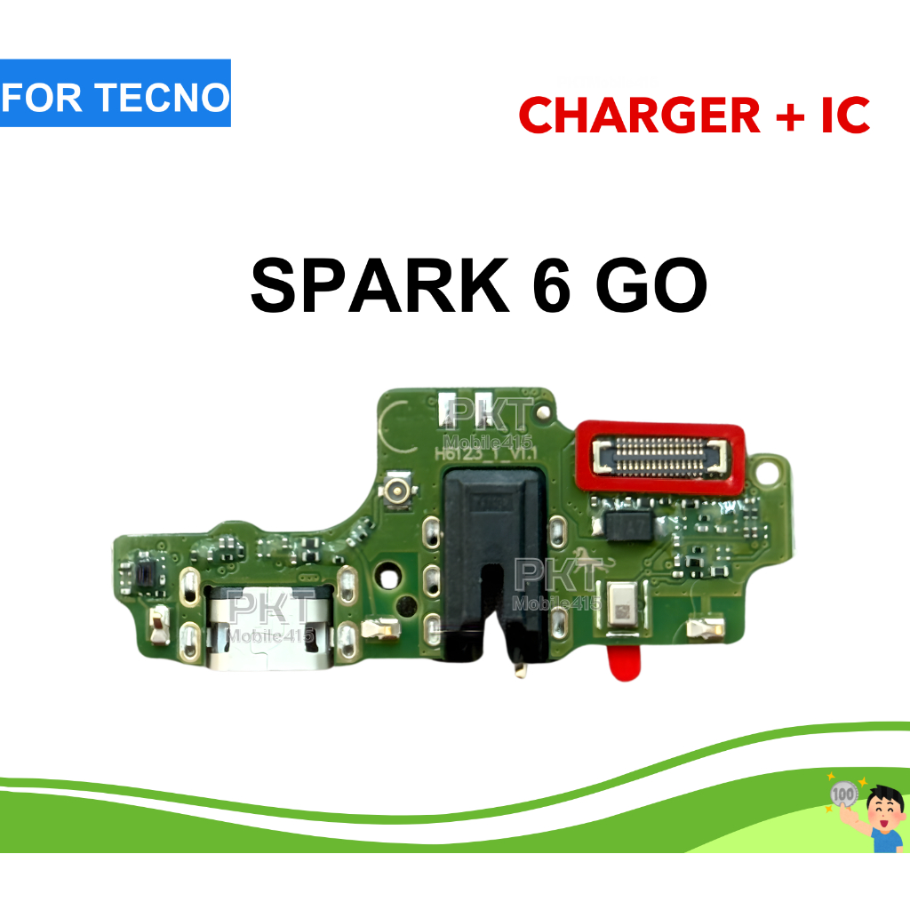 ก้นชาร์จ บอร์ดชาร์จ สำหรับ tecno spark6go Flexible charger Tecno Spark6go ส่งจากไทย