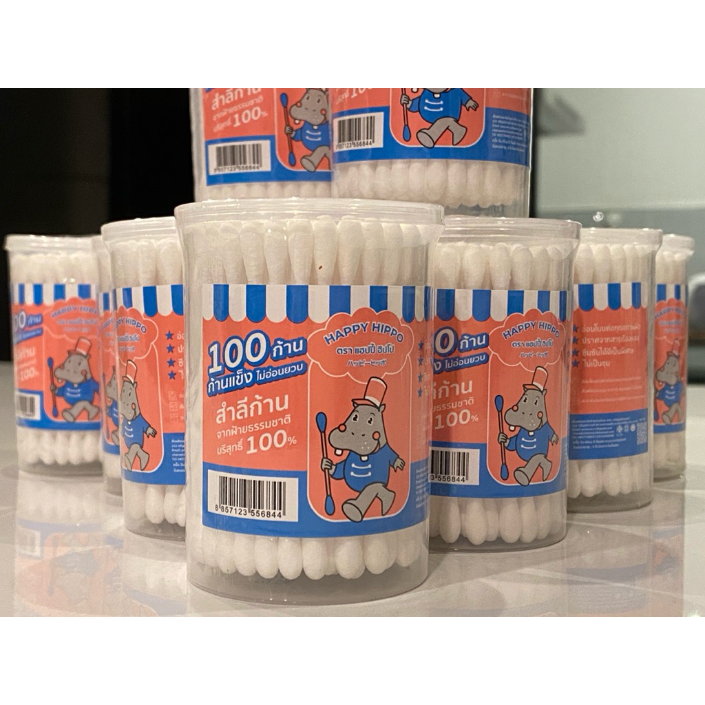 [ใหม่!] สำลีก้านกระปุก 100 ก้าน จากฝ้ายธรรมชาติบริสุทธิ์ 100%