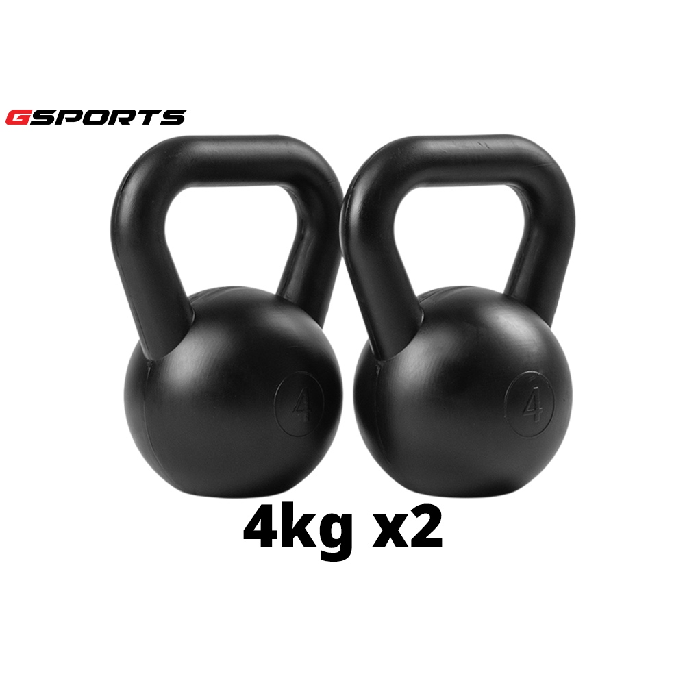 GSports ดัมเบล หูหิ้ว เคตเทิลเบล สีดำ 4 kg แพ็คคู่ Kettlebell Black 4 kg x 2 รุ่น KB04-B x 2