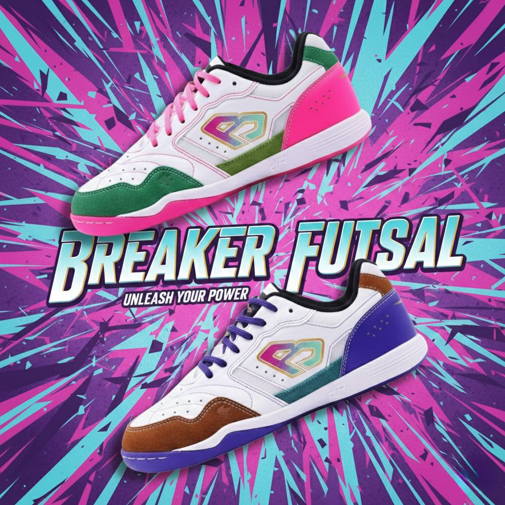 รองเท้าฟุตซอลเบรกเกอร์ Breaker (BK214) สี Pink สี Purple [มีSIZE 38-44 ]ของแท้ 100% จากแบรนด์ – โปรปัง