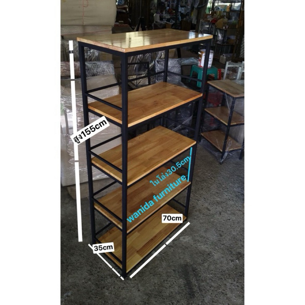 💥ส่งแบบสำเร็จ“ชั้นวางต้นไม้  5 ชั้น กันตก พื้นไม้ 