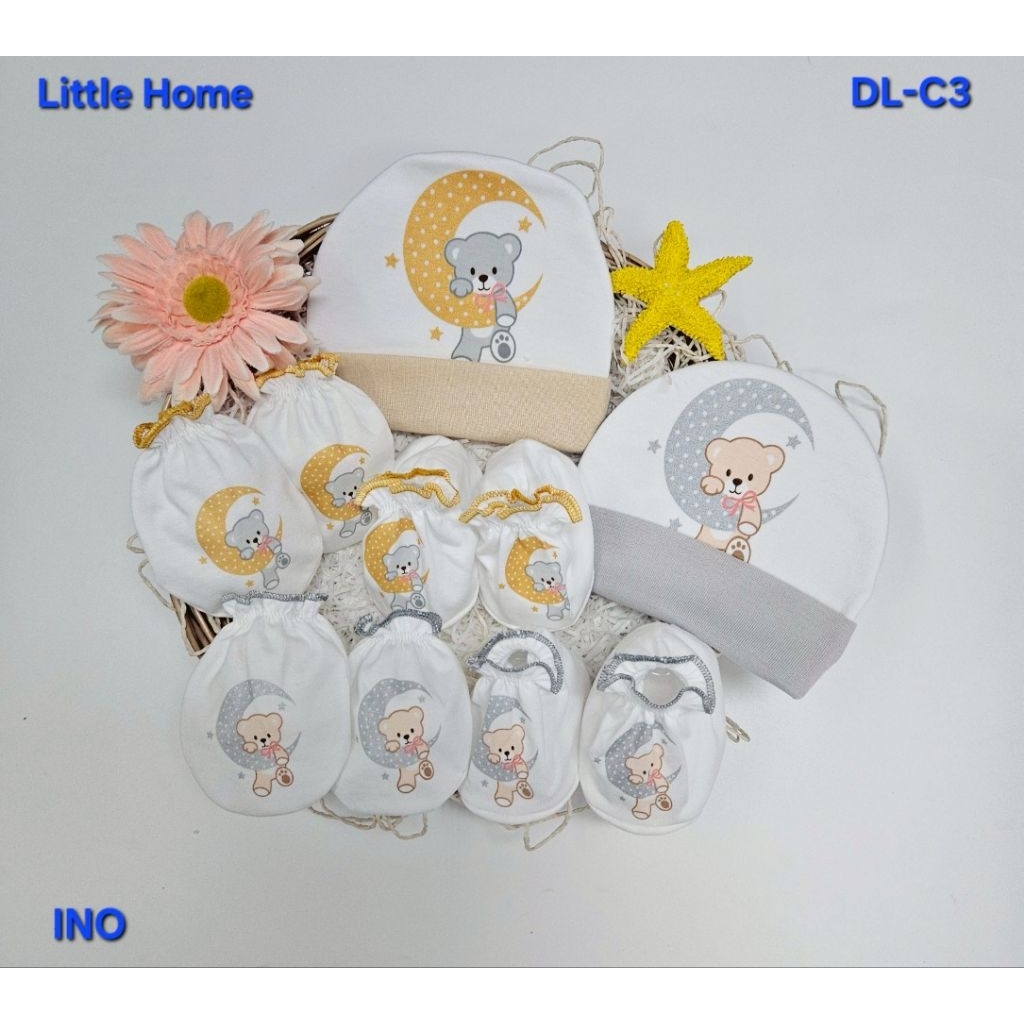 Sale หมวก ถุงมือถุงเท้า เด็กแรกเกิด สีขาว ผ้านิ่ม ผลิตในไทย