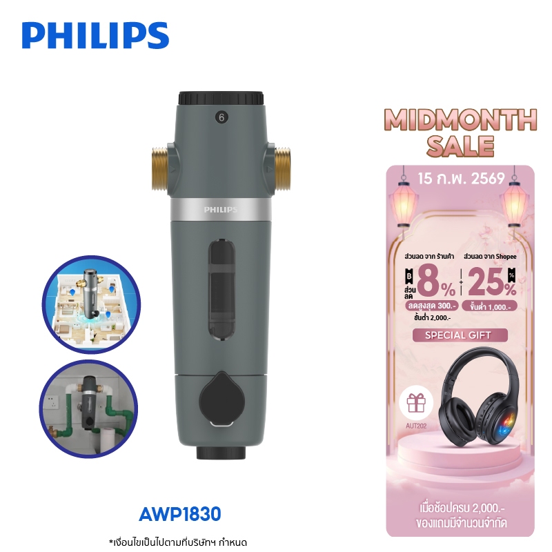 Philips water AWP1830 pre-filter ตัวกรองน้ำประปา ตัวกรองน้ำก่อนเข้าบ้าน อุปกรณ์สำหรับเครื่องกรองน้ำ
