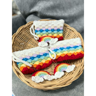 กระเป๋าสตางค์ไหมพรมแฮนด์เมดกระเป๋าใส่เงิน