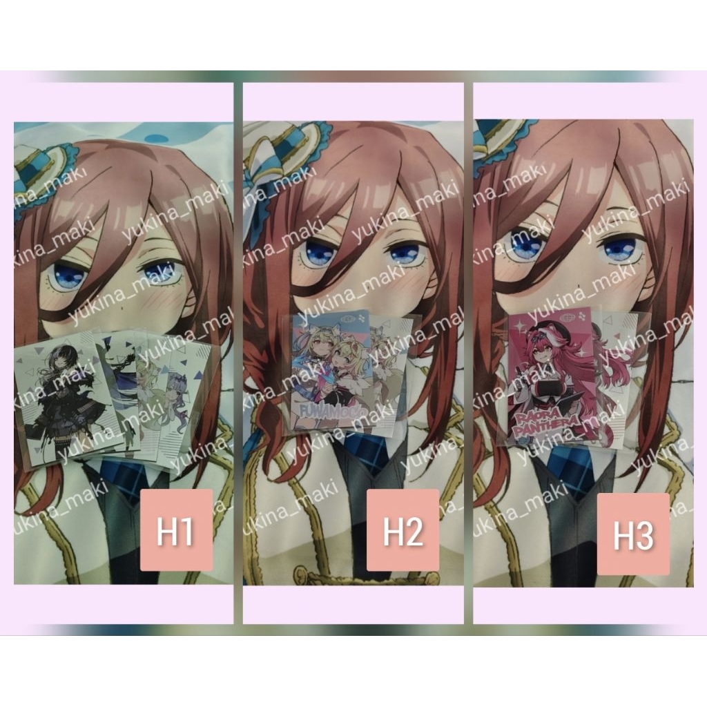 Hololive card ฟอยล์ metallic Advent, FuwaMoco, Raora ของสะสมจาก คาเฟ่ไทย ของ official hololive EN En