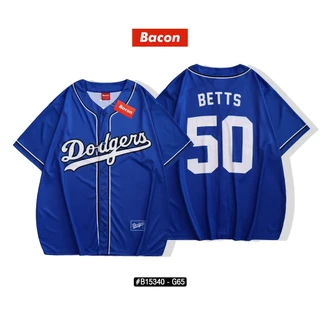 เสื้อแฟชั่น เสื้อกีฬาเบสบอล หมายเลข50 โอเวอร์ไซส์ มีกระดุมจริง