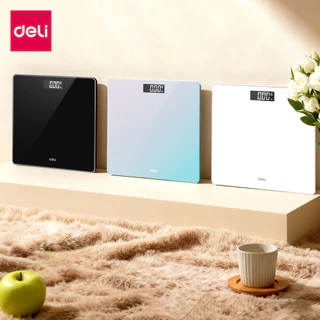 Deli เครื่องชั่งน้ำหนักดิจิตอล ที่ชั่งน้ำหนัก จอแสดงผลLED มี 3 สีให้เลือก ทนทาน Weighing Scale