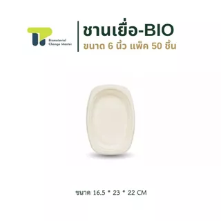 [ยกลัง] พร้อมส่ง!!! จานไบโอ จานเยื่อ ไผ่ จานชานอ้อย จานใส่ซูชิ แบบมีขอบ (23P0XX) 500ชิ้น