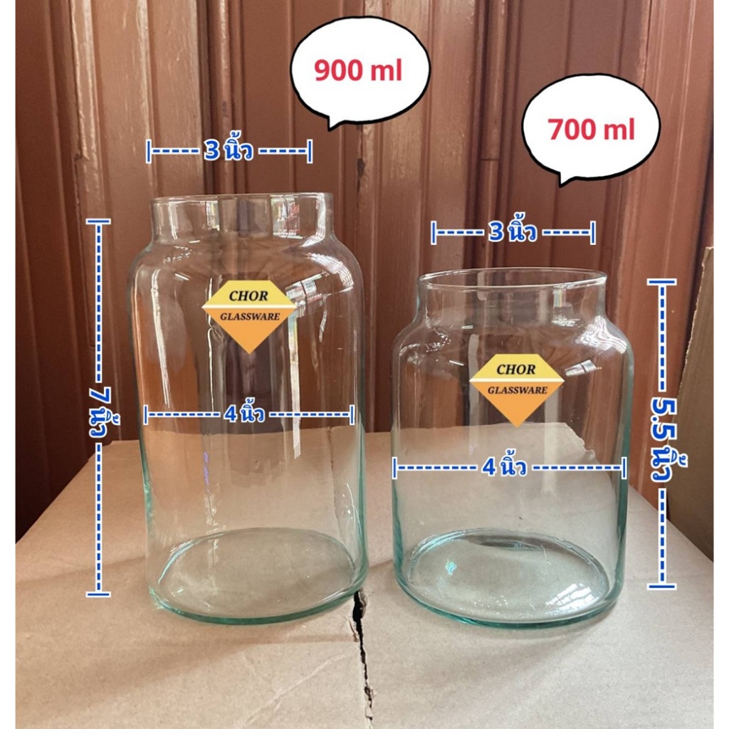 ขวดโหลปลากัด ไซส์ M L เกรดบี 700 ml 900 ml โหลปลากัดสนาม [พร้อมส่ง จำนวนจำกัด] โหลแก้วใส่ดอกไม้ ใส่ปลากัด จัดสวนแก้ว