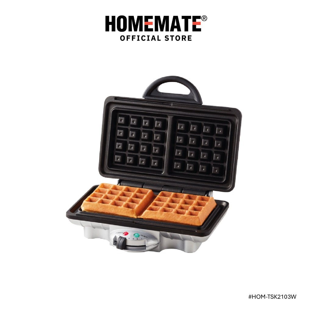 HOMEMATE เครื่องอบวาฟเฟิลทรงสี่เหลี่ยม รุ่น HOM-TSK2103W