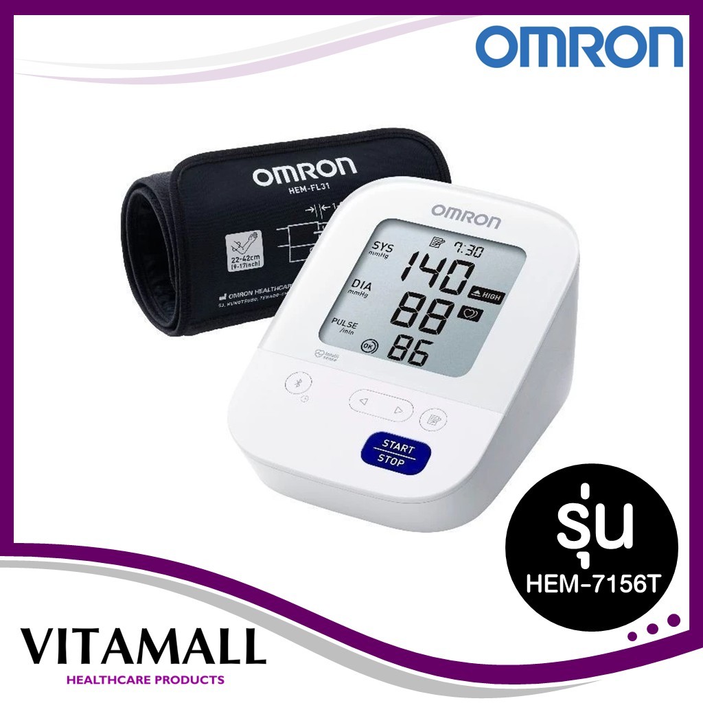 OMRON เครื่องวัดความดันโลหิตอัตโนมัติ รุ่น HEM-7156T  Blood Pressure Monitor