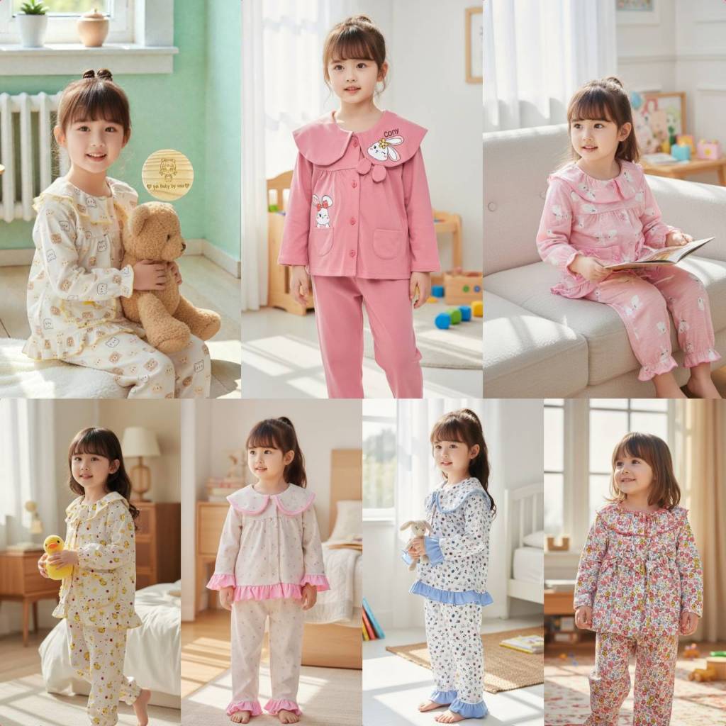 ต.8 ใหม่‼️Bno,BoBo  ชุดนอน ชุดเซ็ท เสื้อผ้าเด็กผู้หญิง1-5ขวบ