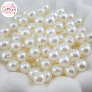 ลูกปัด ลูกปัดไข่มุก ขนาด 5 - 12 mm ลูกปัดพลาสติก ทรงกลม สําหรับงานDIY งานเครื่องประดับ