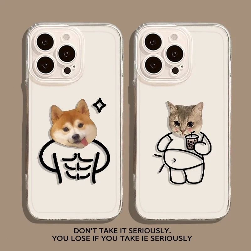 🔥สินค้าพร้อมส่ง!🐶🐱เคสสุนัขแมวสไตล์ตลกฮาๆ เคส iPhone17 16 15 Pro Max 14 13 12 11 XS 8 7 เคสใสคุณภาพสูง