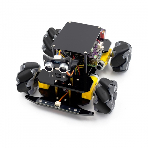 Adeept 4WD Mecanum Wheel Smart Car Kit for Raspberry Pi 5/4B/3B/3B+(Board Not Included), Line Tracki