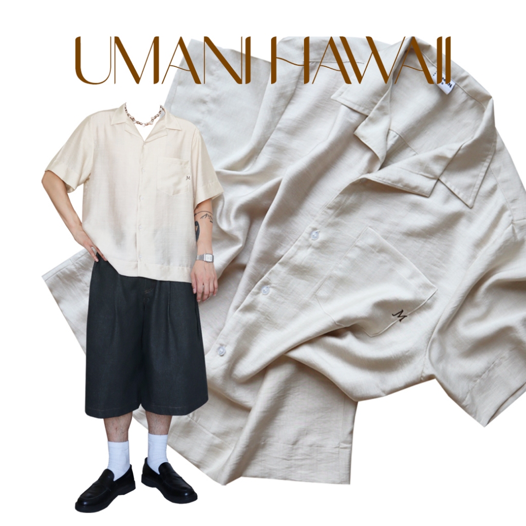 JAMANBKK / PRE-ORDER(ส่งของ 07/04/69) UMANI HAWAII / เสื้อฮาวาย ผ้าทอลาย